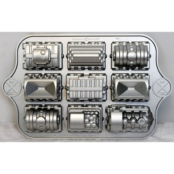 NEW Nordic Ware Train Cake Pan 3D 5 cup Mini Bundt Non Stick #59037 - Picture 3 of 8